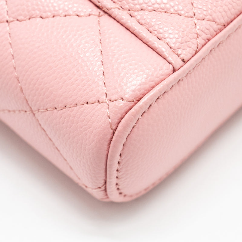 Chanel Vanity Phone Holder With Chain Caviar Pink LGHW