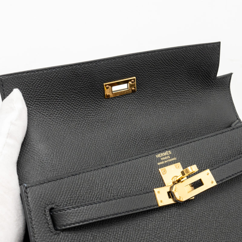 Hermes Kelly 25 Epsom Black GHW Stamp Z