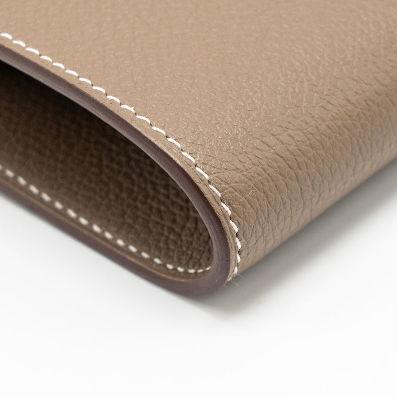 Hermes Kelly to Go Evercolor Etoupe SHW Stamp W