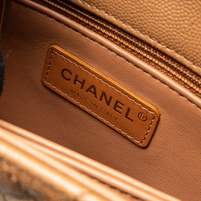 Chanel 21P Small Coco Handle Caviar caramel LGHW