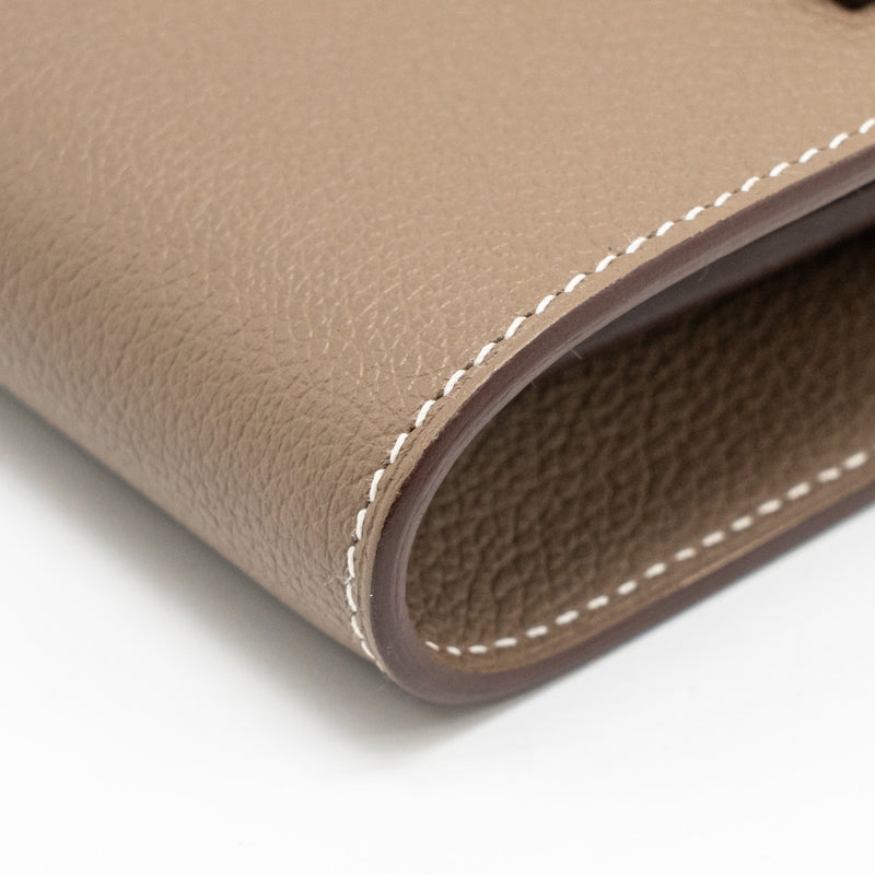 Hermes Kelly to Go Evercolor Etoupe SHW Stamp W
