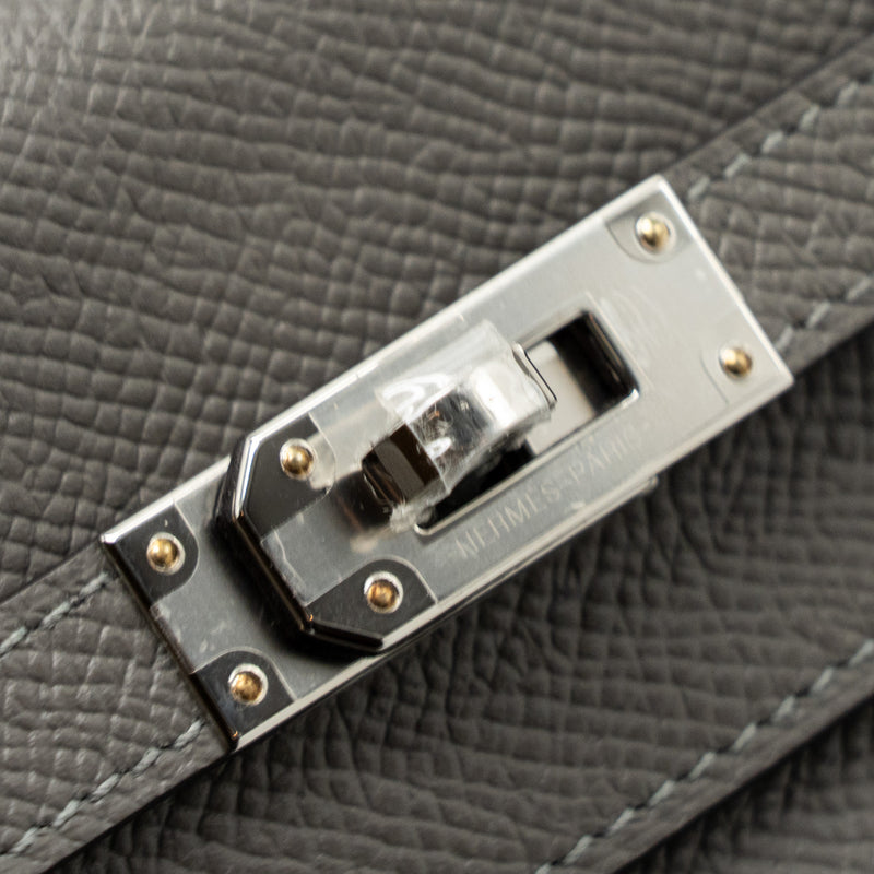 Hermes Kelly To Go Epsom Gris Meyer SHW Stamp U