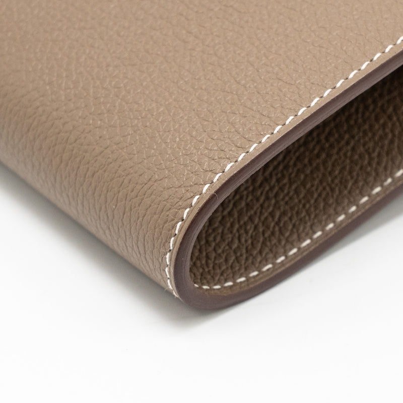 Hermes Kelly to Go Evercolor Etoupe SHW Stamp W