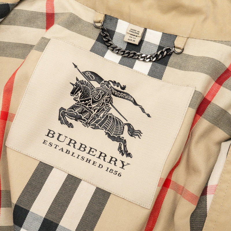 Burberry Size UK10 Trench Coat Cotton Brown