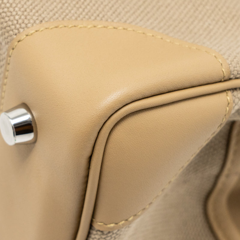 Hermes Birkin 25 Cargo Toile Goeland/Swift Beige Marfa/poussiere SHW Stamp K