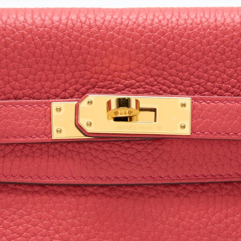 Hermes Kelly Ado Backpack Clemence Leather Gold Hardware In Pink
