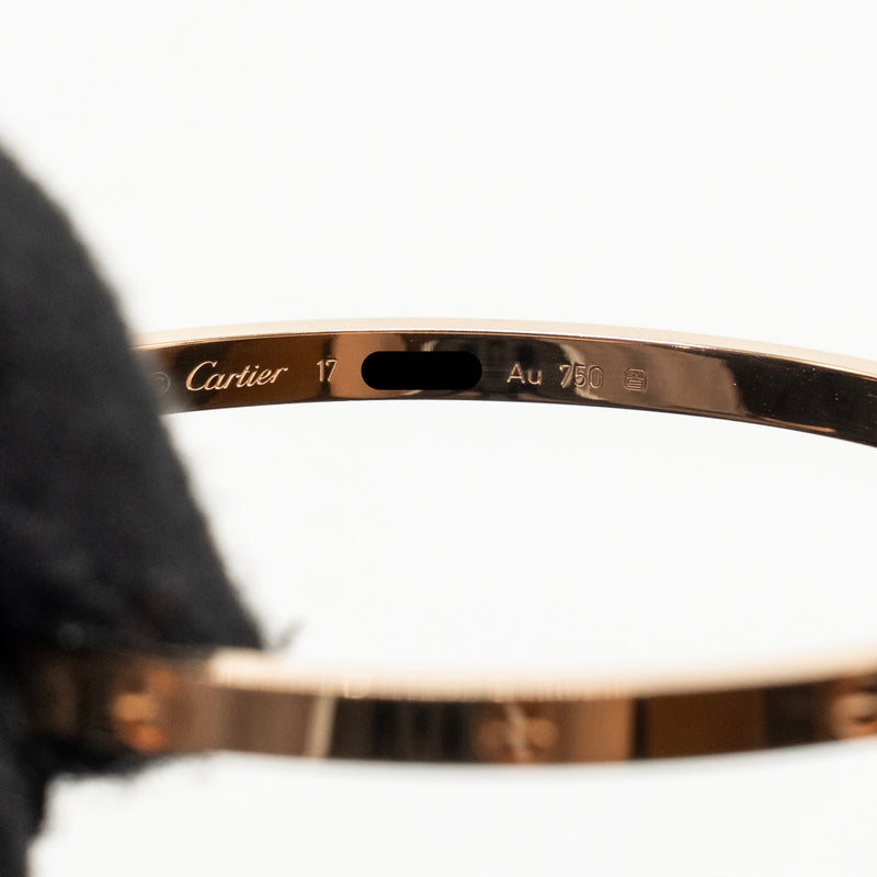 CARTIER Size 17 Love Bracelet, Small Model, Rose Gold