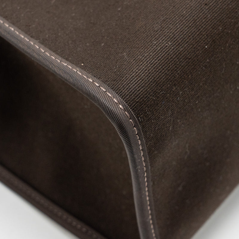 Hermes Herbag 31 Zip Bag Canvas/Hunter Leather Ebene/Noir SHW Stamp D