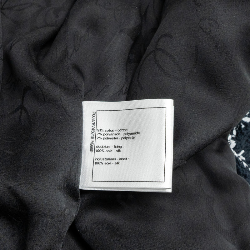 Chanel 19C Size 34 Jacket Cotton Knit Black/White
