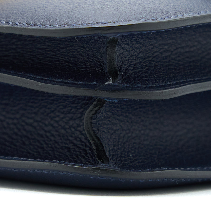 Hermes Mini Constance Evercolour Blue Nuit GHW Stamp D