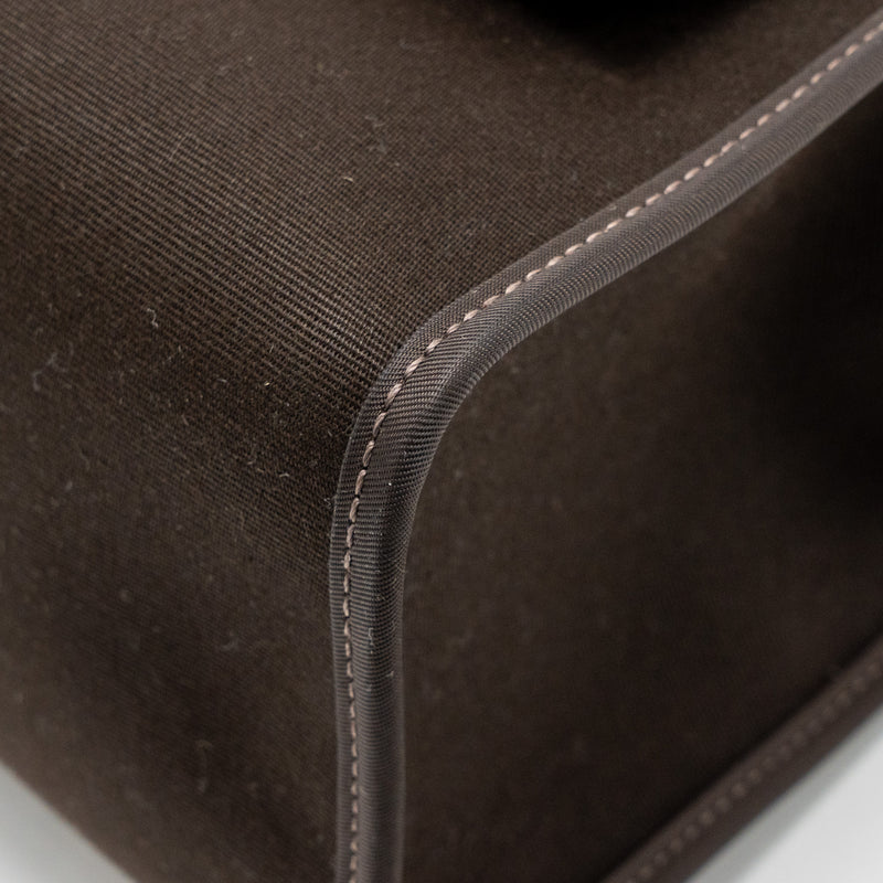 Hermes Herbag 31 Zip Bag Canvas/Hunter Leather Ebene/Noir SHW Stamp D