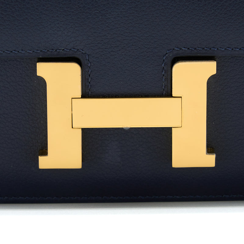 Hermes Mini Constance Evercolour Blue Nuit GHW Stamp D