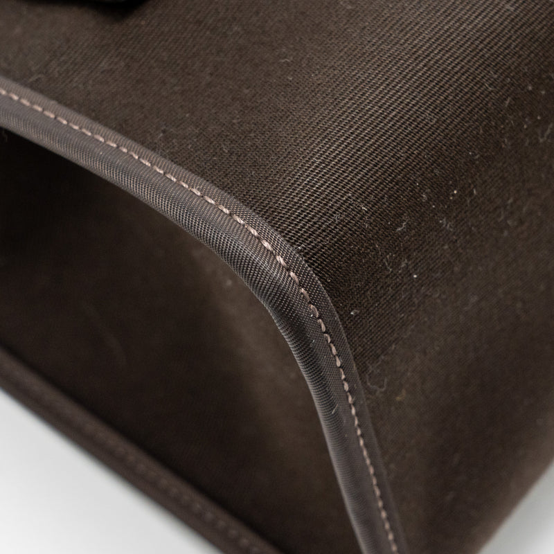 Hermes Herbag 31 Zip Bag Canvas/Hunter Leather Ebene/Noir SHW Stamp D