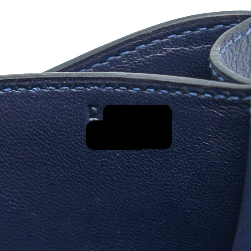 Hermes Mini Constance Evercolour Blue Nuit GHW Stamp D
