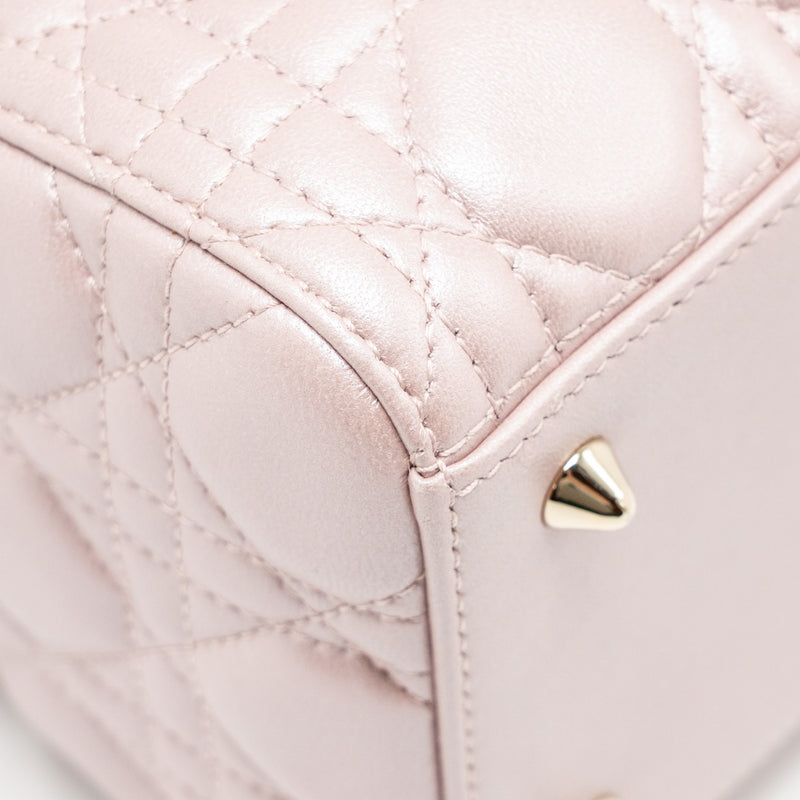 Dior Medium Lady Dior Lambskin Iridescent Pink LGHW