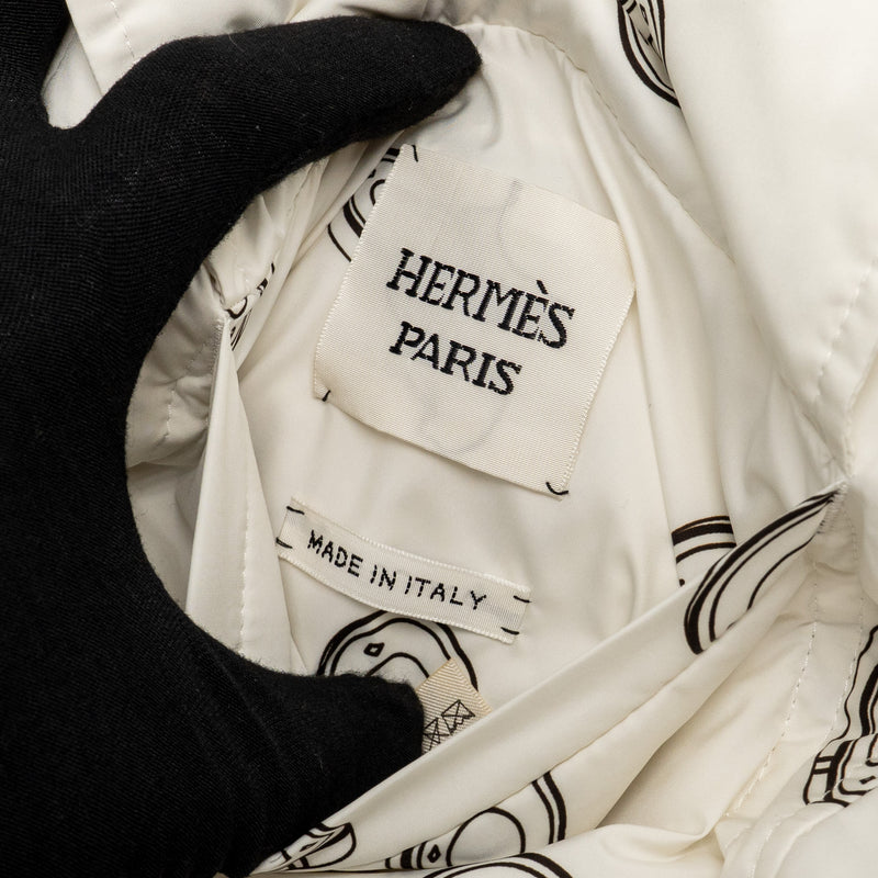 Hermes size 36 reversible double side jacket Polyester white