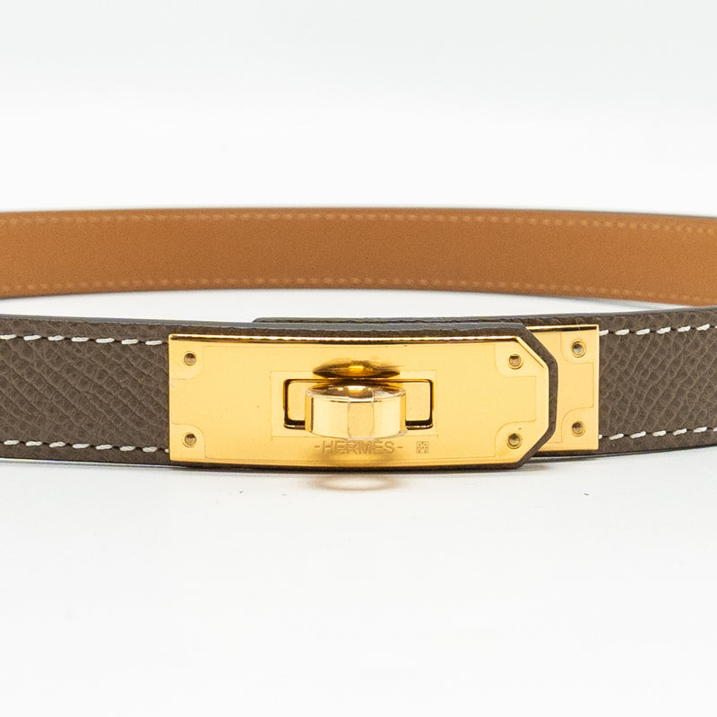 Hermes Kelly 18 Belt Epsom Etoupe GHW Stamp W