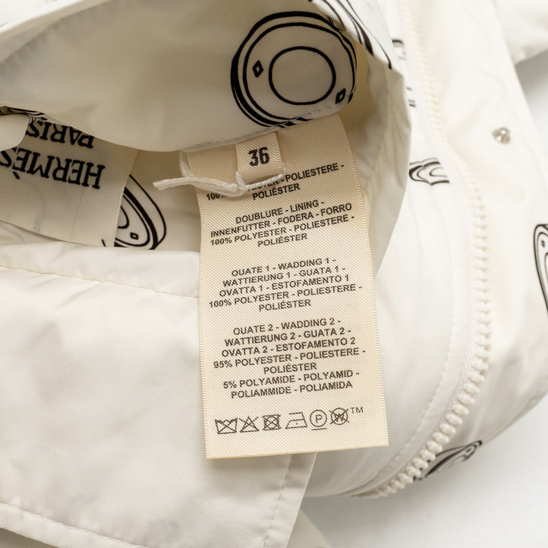 Hermes size 36 reversible double side jacket Polyester white