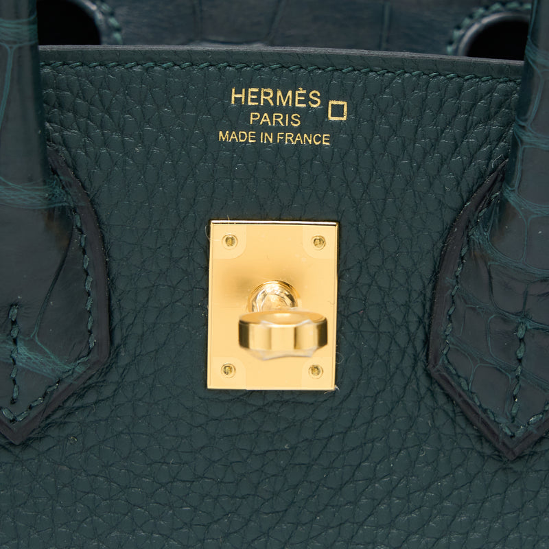 灣新北市Hermes Birkin 25cm Touch 6O Vert Cypres 松柏綠Togo/霧面美洲鱷魚-Qatar Kuwait  Hermes Birkin Kelly Lindy bag
