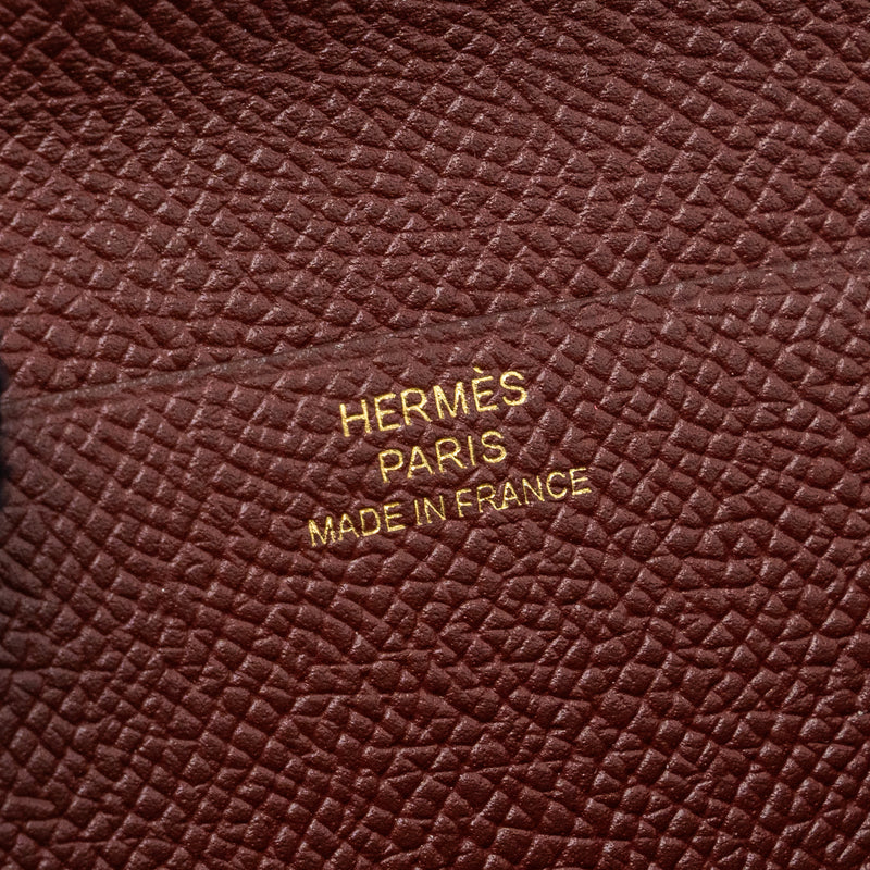Hermes Bearn Long Wallet Epsom Capucine/ Rouge H GHW Stamp C