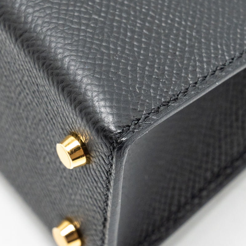 Hermes Mini Kelly II Epsom Black GHW Stamp B