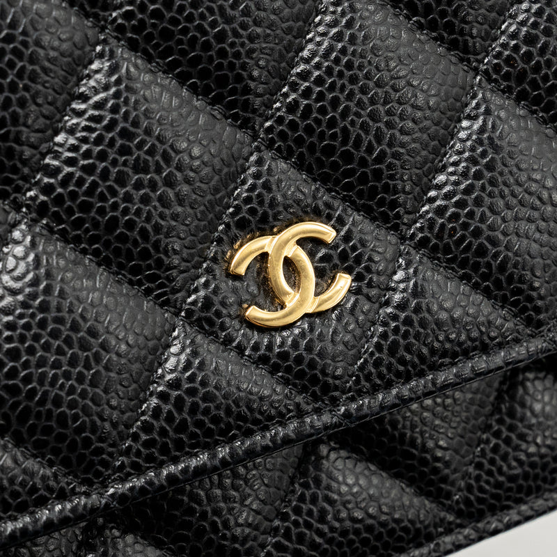 Chanel Classic Wallet On Chain Caviar Black GHW (Microchip)