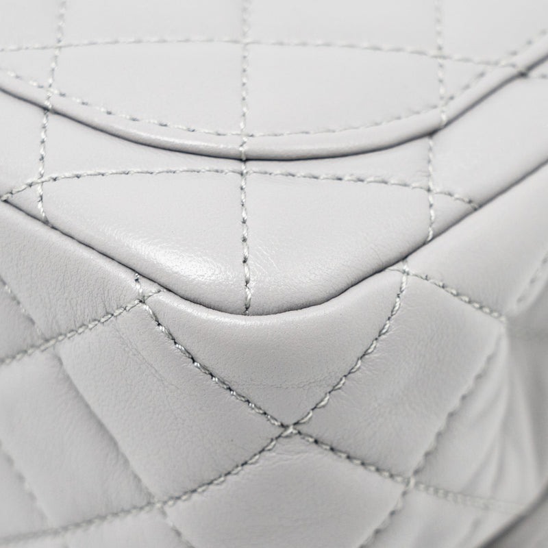 Chanel Pearl Crush Mini Square Flap Bag Lambskin grey GHW (Microchip)