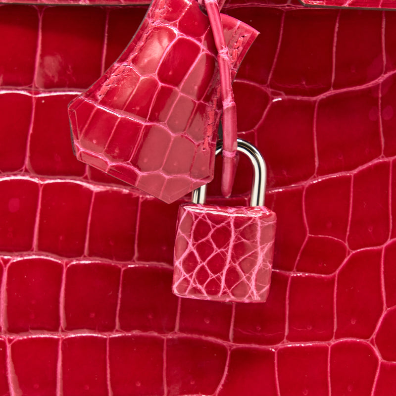 Hermes Birkin 30 In Red: Crocodile Handbag