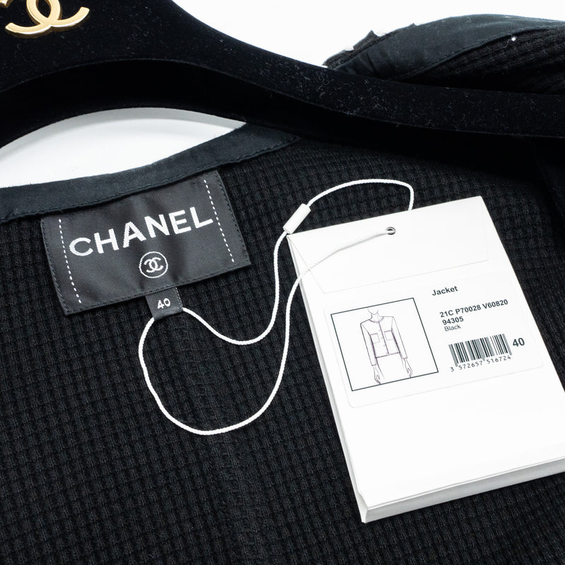 Chanel size 40 21C Jacket cotton Black