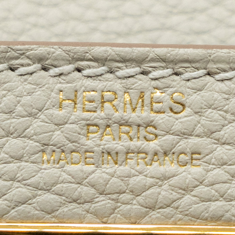Hermes kelly 28 togo leather gris perle GHW stamp U