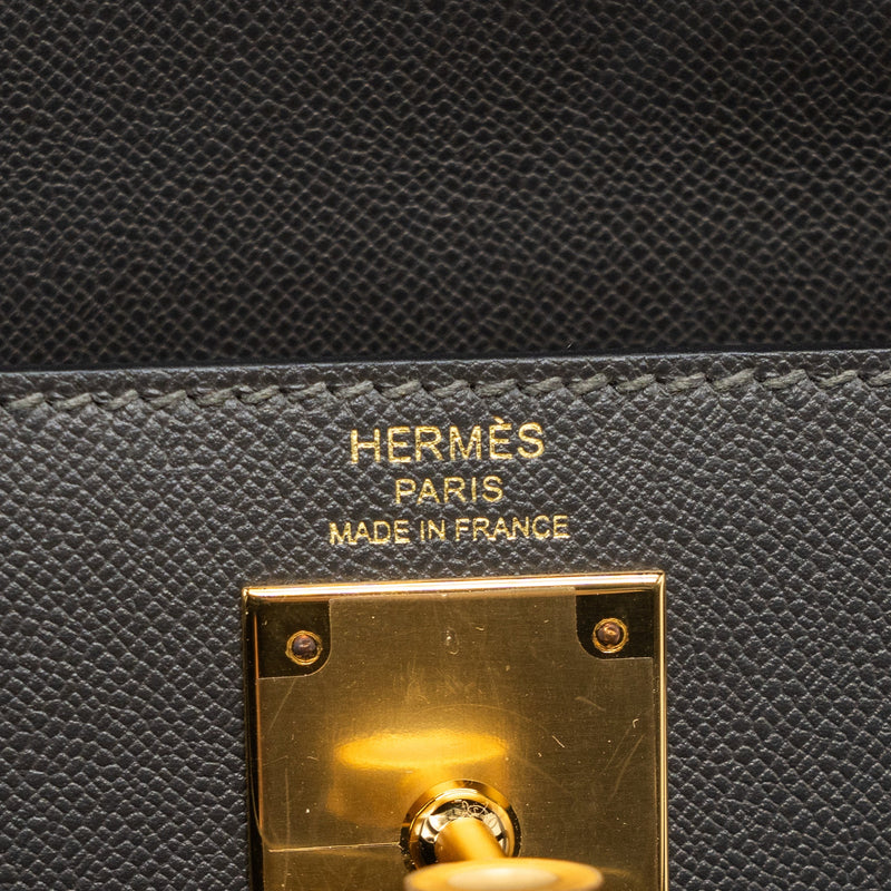Hermes kelly 28 madame leather graphite GHW stamp U