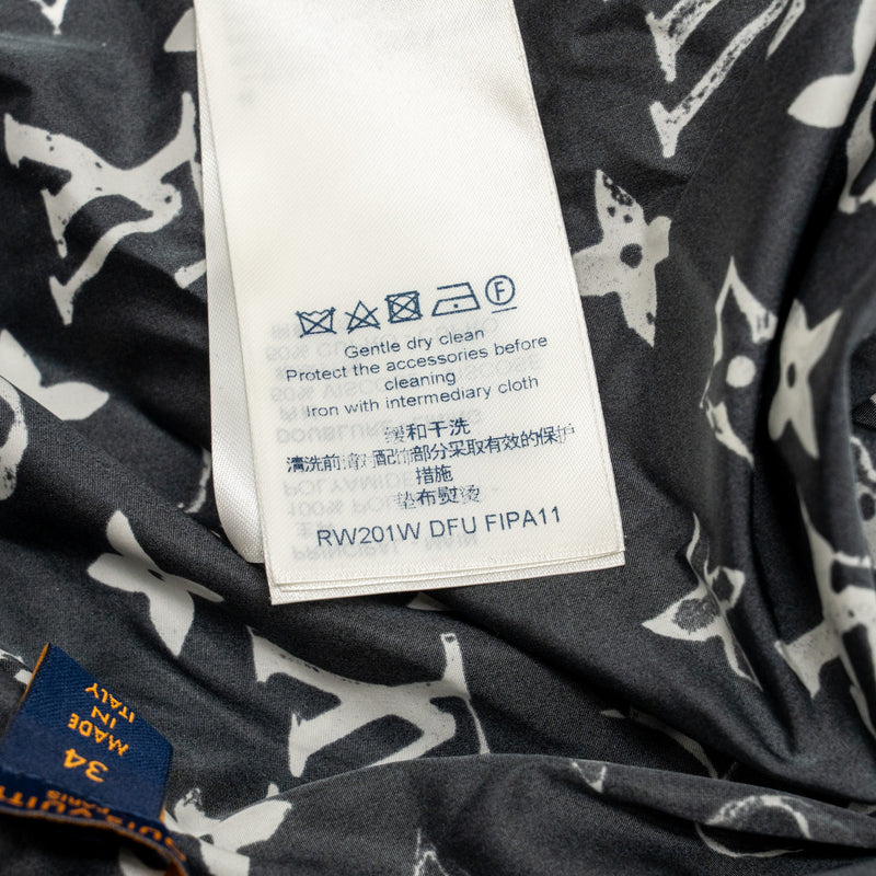 Louis Vuitton size 34 stencil-effect Monogram jogging pants Black/White Polyamide