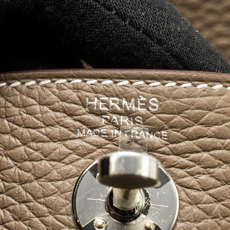 Hermes Mini Lindy Clemence Etoupe SHW Stamp B