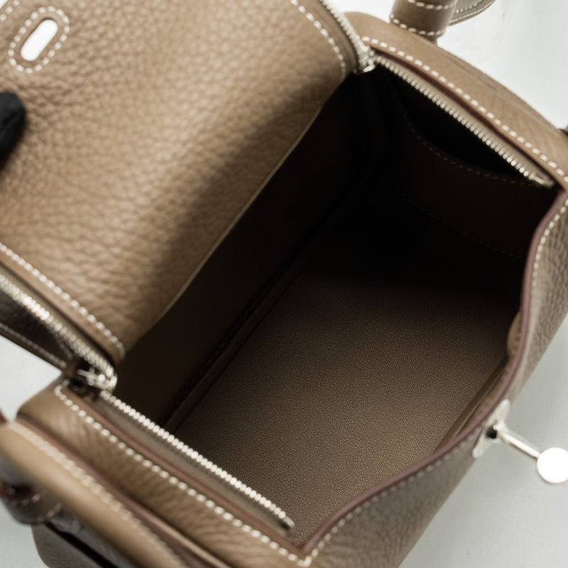 Hermes Mini Lindy Clemence Etoupe SHW Stamp B