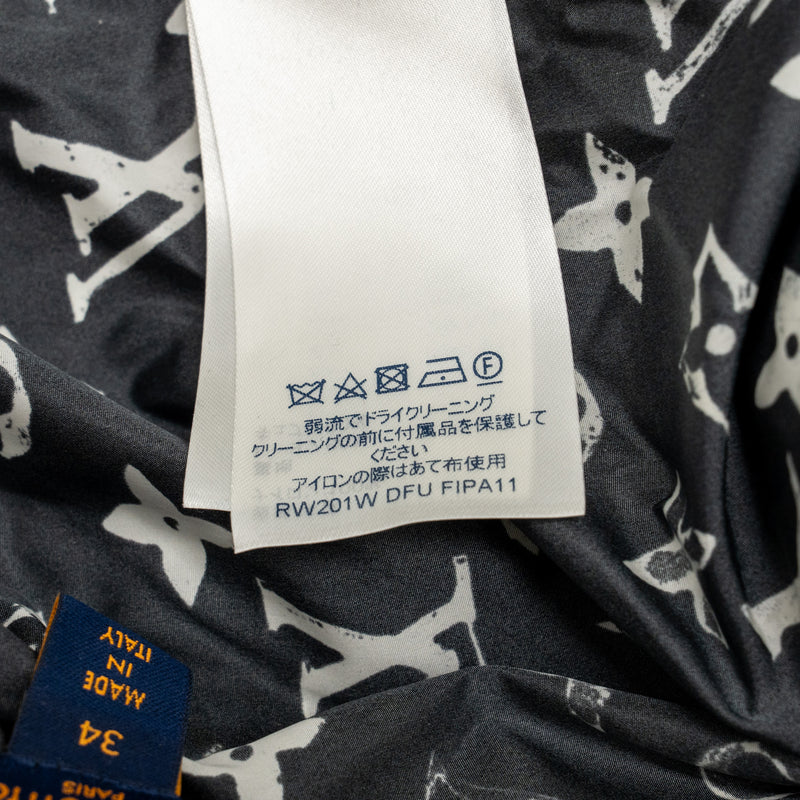 Louis Vuitton size 34 stencil-effect Monogram jogging pants Black/White Polyamide
