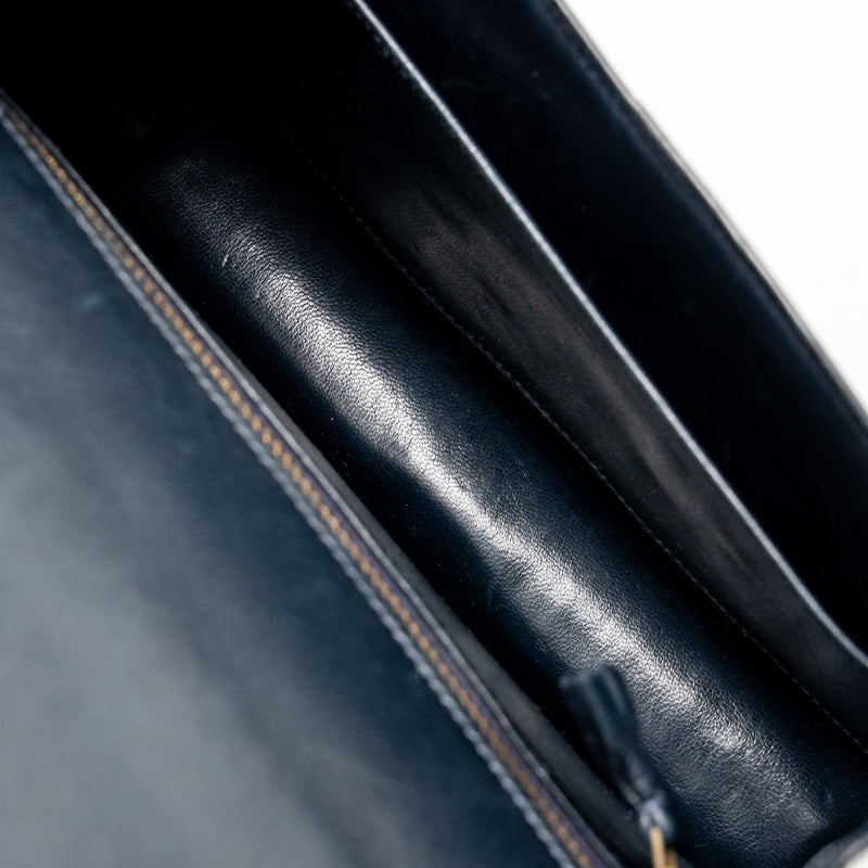 Hermes vintage Constance 24 shiny alligator dark blue GHW stamp circle Y