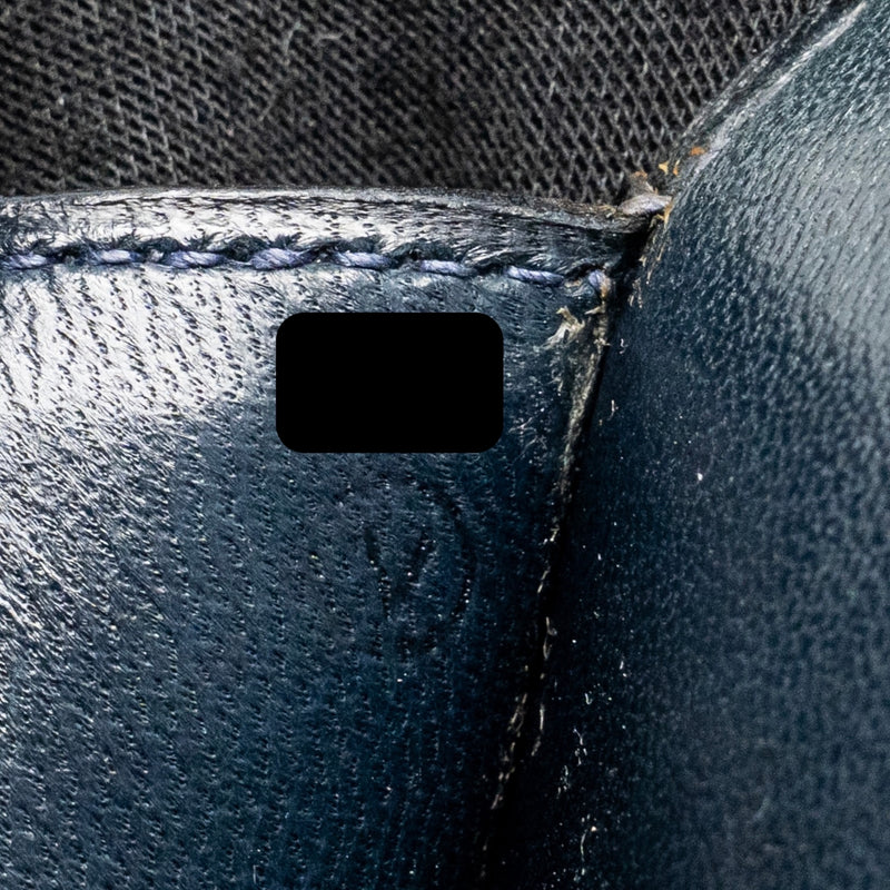 Hermes vintage Constance 24 shiny alligator dark blue GHW stamp circle Y