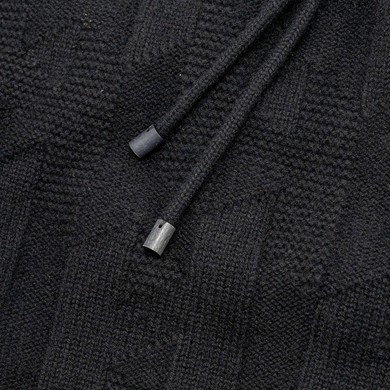Hermes Size 34 'H' Long-Sleeve Hooded Sweater Wool Black