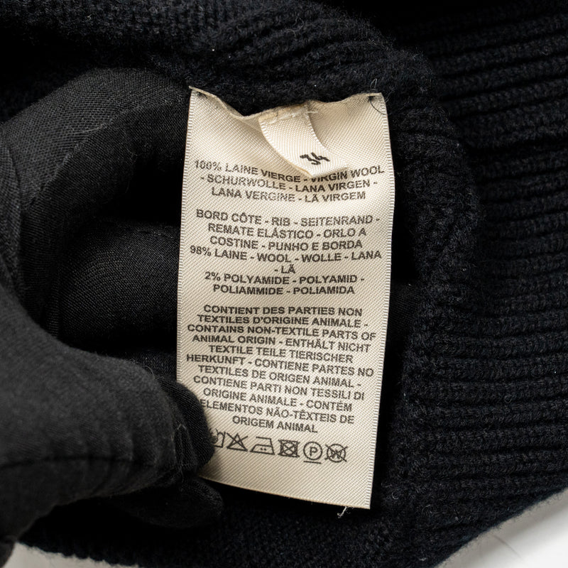 Hermes Size 34 'H' Long-Sleeve Hooded Sweater Wool Black