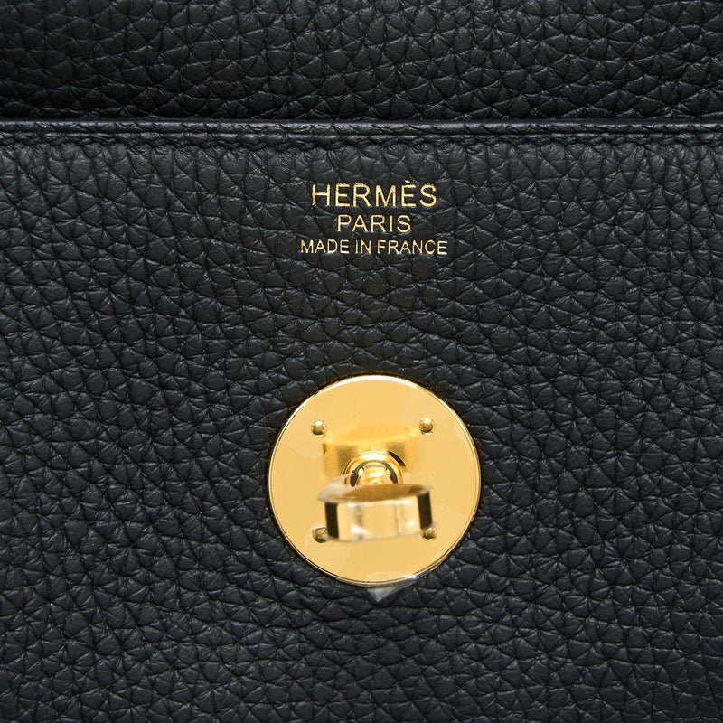 Hermes Lindy 30 Clemence Black GHW Stamp U
