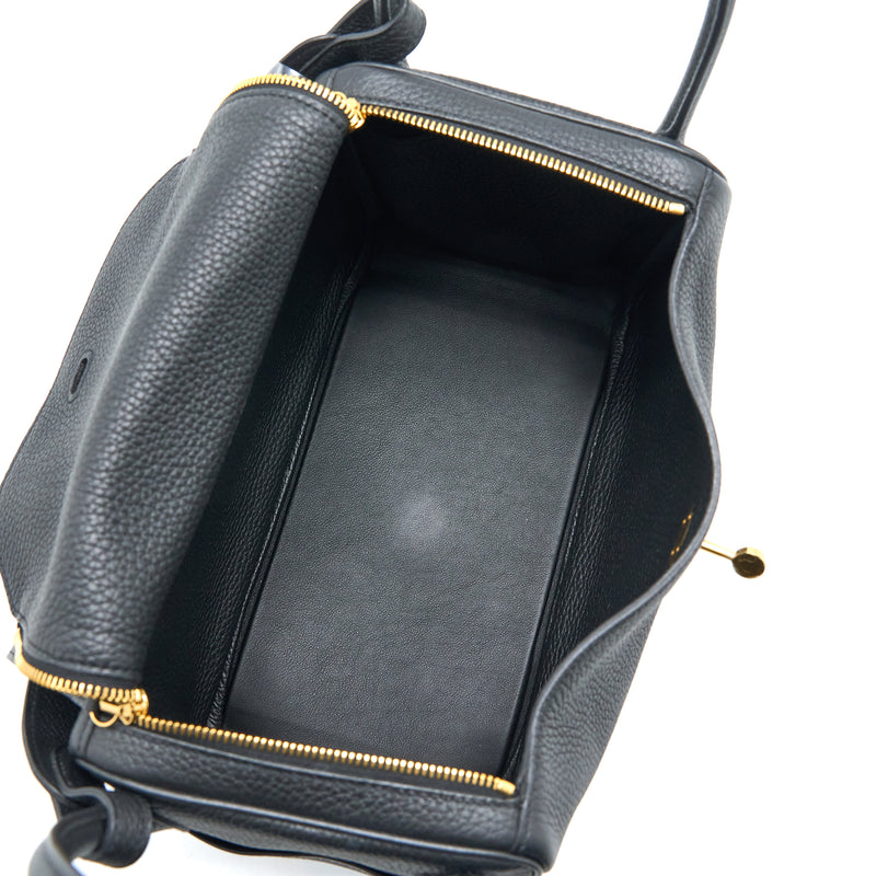 Hermes Lindy 30 Clemence Black GHW Stamp U