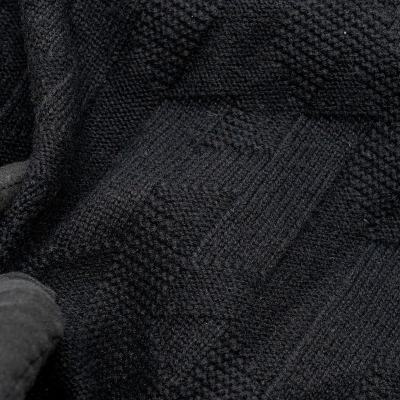 Hermes Size 34 'H' Long-Sleeve Hooded Sweater Wool Black