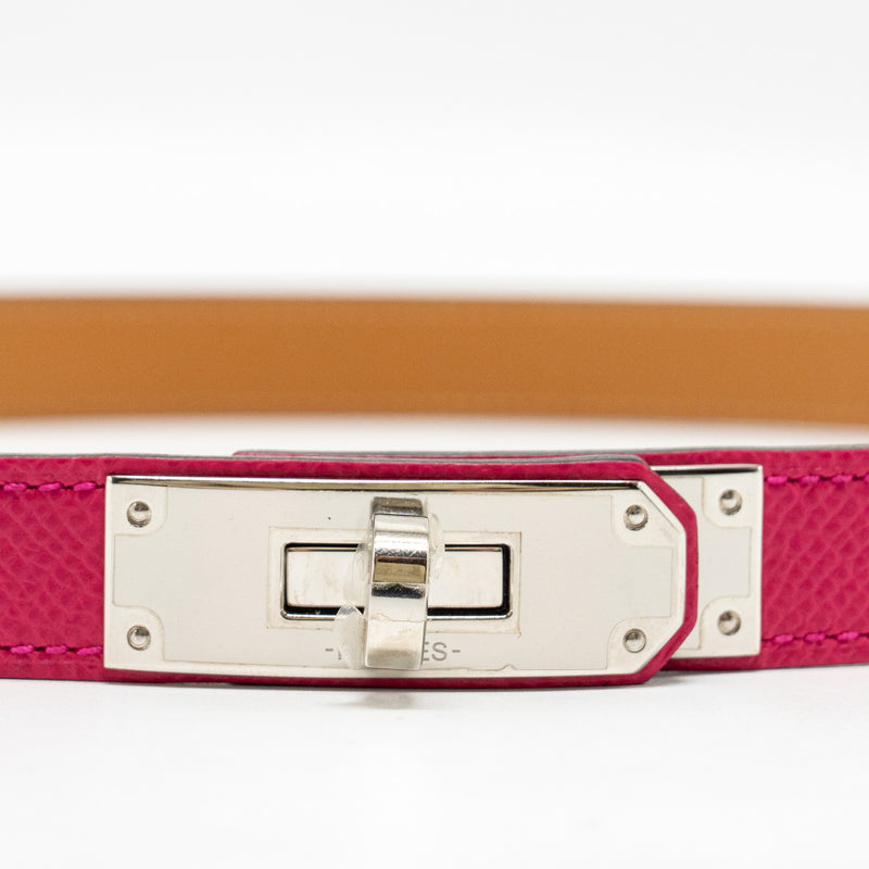 Hermes Kelly 18 Belt Epsom Rose Shocking SHW Stamp U