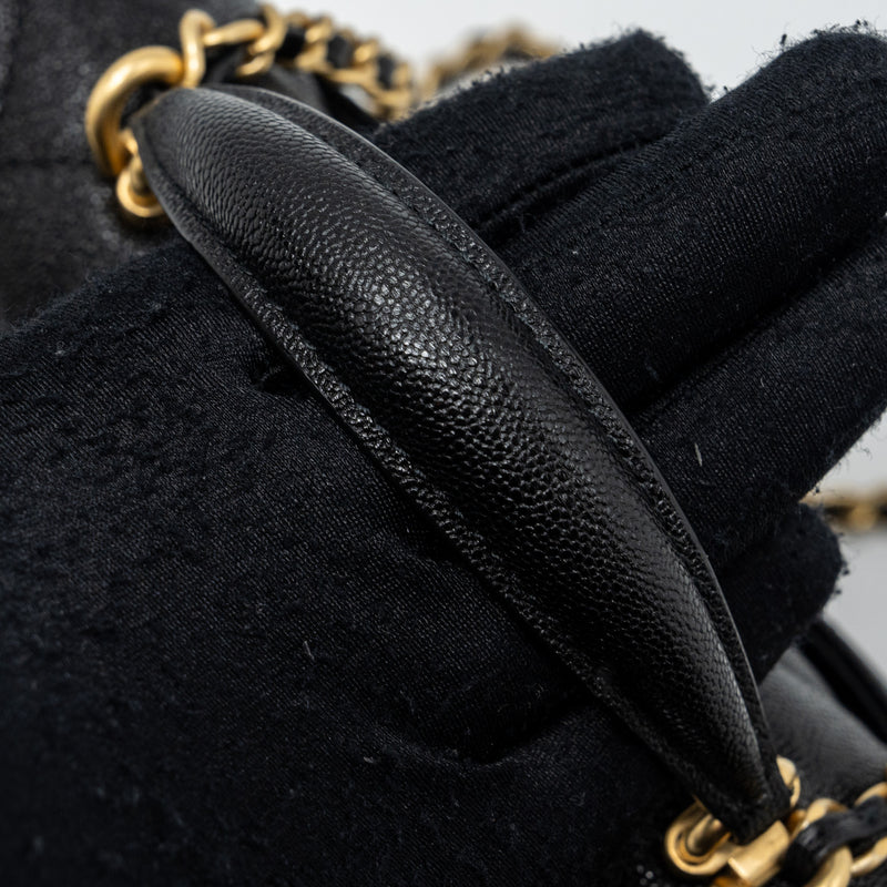Chanel top handle mini rectangular flap bag caviar black GHW