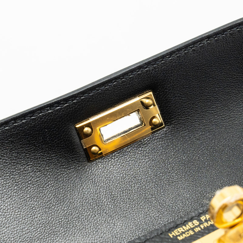Hermes Mini Kelly II Epsom Black GHW Stamp B