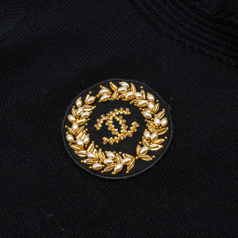Chanel size 42 20A Pullover sweater / cashmere BLACK