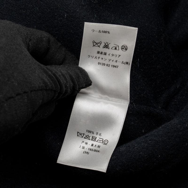 Dior Size 34 Long Coat Wool Black