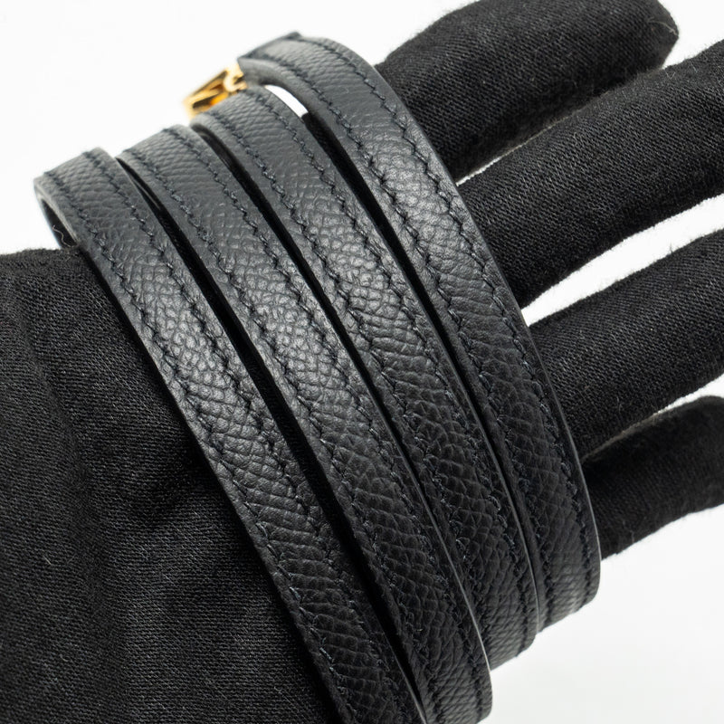 Hermes Mini Kelly II Epsom Black GHW Stamp B