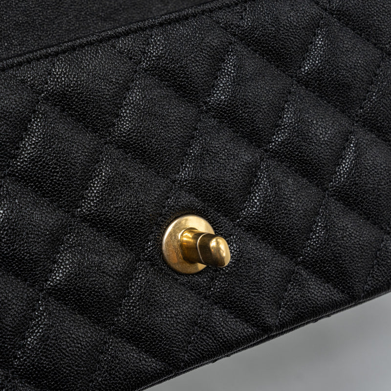 Chanel top handle mini rectangular flap bag caviar black GHW