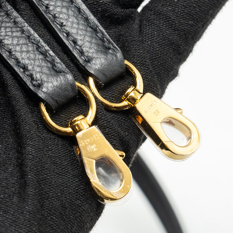 Hermes Mini Kelly II Epsom Black GHW Stamp B